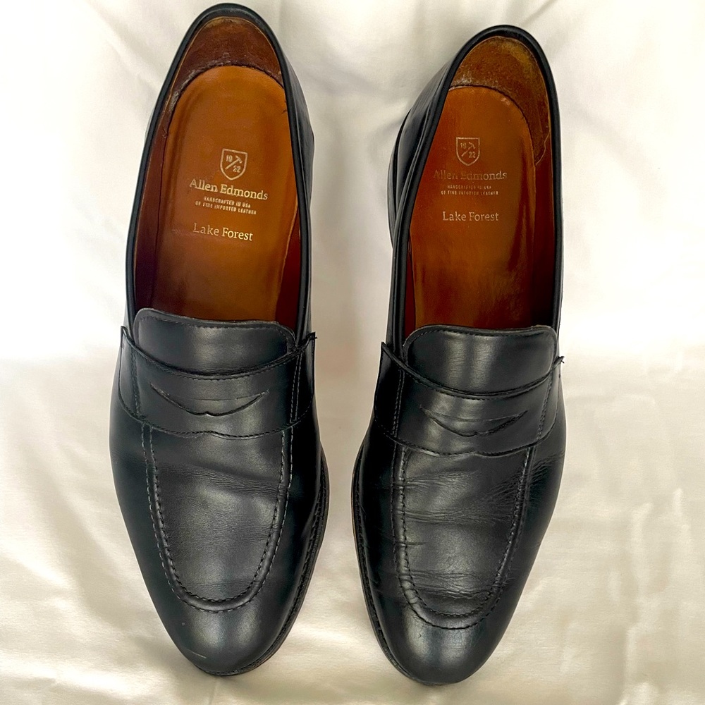 Allen Edmonds Men's Lake Forest Penny Loafer, Black, size 12